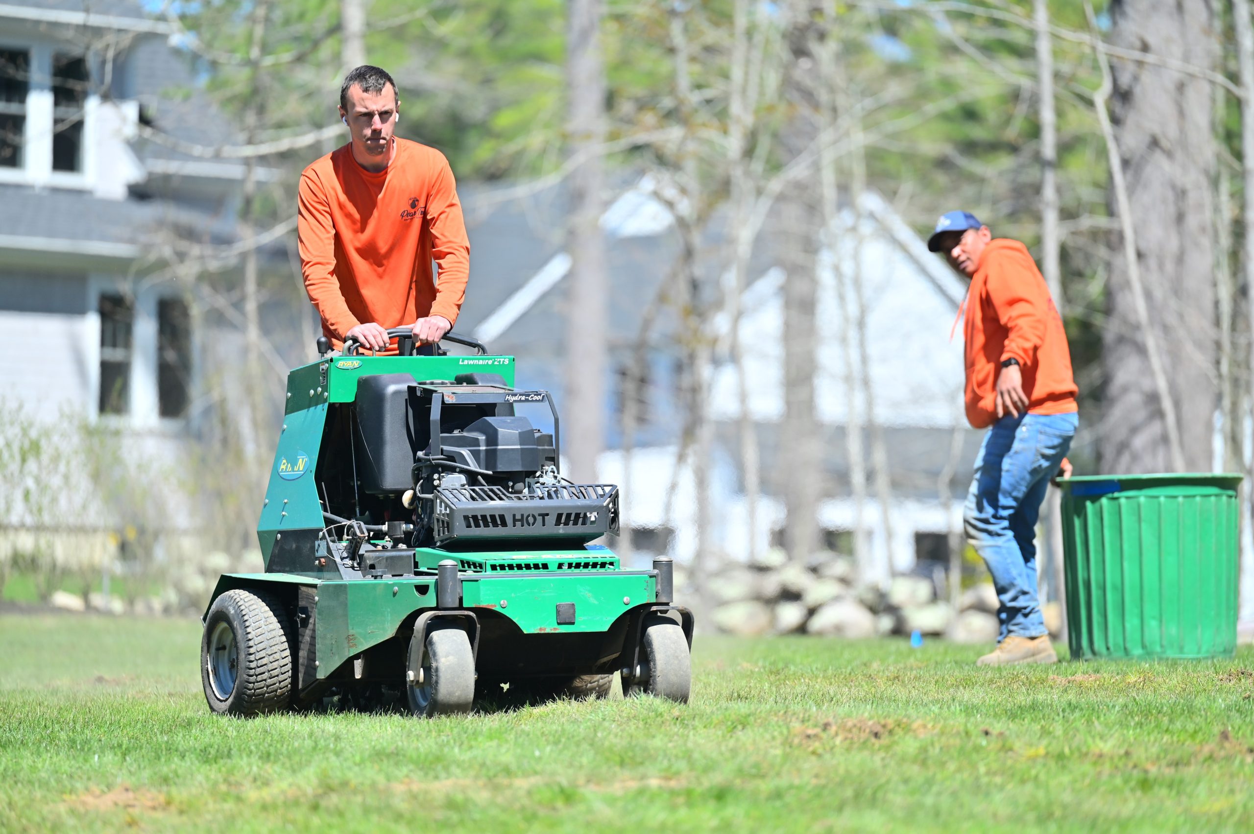 Weekly lawn mowing service and lawn maintenance for a South Shore Massachusetts home
